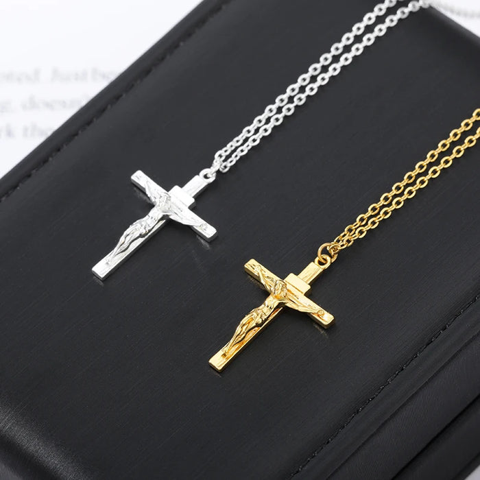 Jesus Cross With Gold Chain